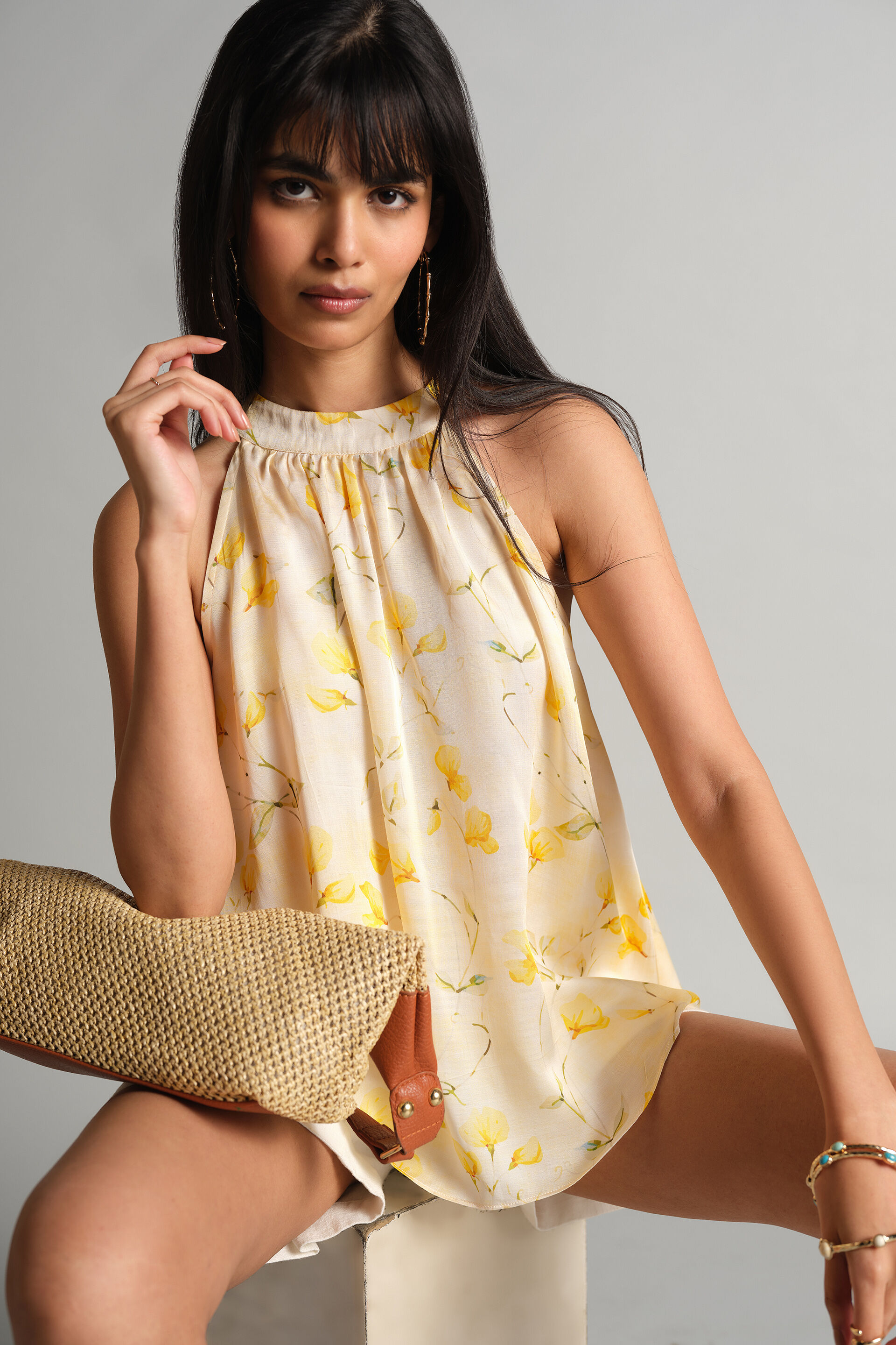 Yellow Bloom Top, Yellow, image 3